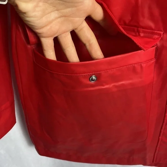 Levi's® Red Translucent Rain Jacket - Size Small - Picture 7 of 12